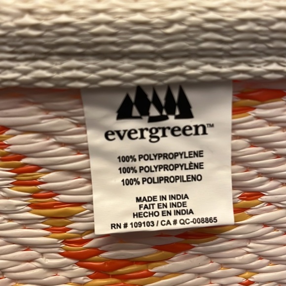 Cape Craftsmen Reversible Weather-Resistant Rug Orange Floral 3'x5' - Picture 3 of 6